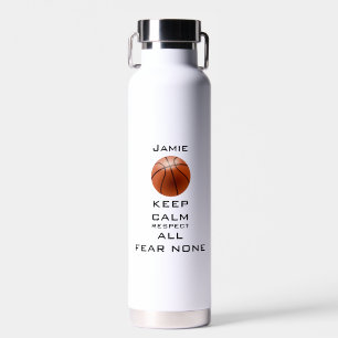 BEHALT CALM ACHTUNG ALLER ANGST KEINEN BASKETBALL TRINKFLASCHE