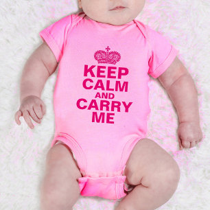 "Behalt Calm and Carry Me" personalisiertes Baby G Strampler