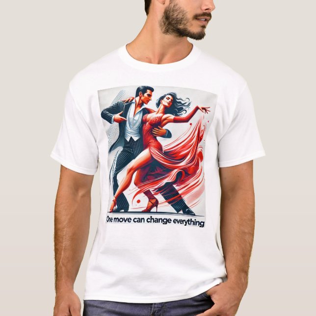 Behalt Calm and Dance On" - Einzigartiges Tanzmott T-Shirt (Vorderseite)