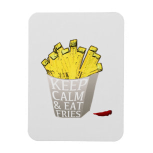 Behalt Calm and Eat Fries Pop Art Magnet