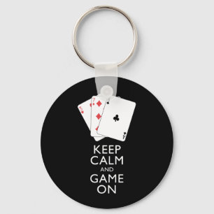 BEHALT CALM AND GAME ON - Card Games Schlüsselanhänger