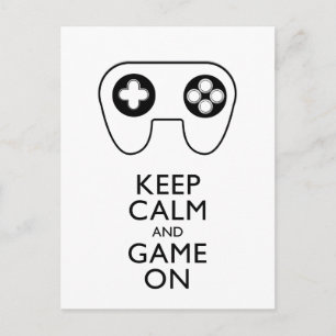 BEHALT CALM AND GAME ON - Game Pad Postkarte