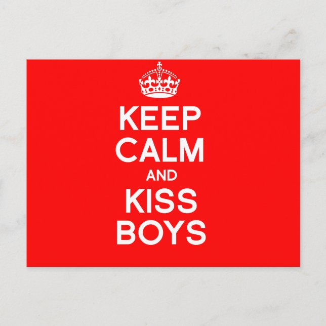 BEHALT CALM AND KISS BOYS POSTKARTE (Vorderseite)