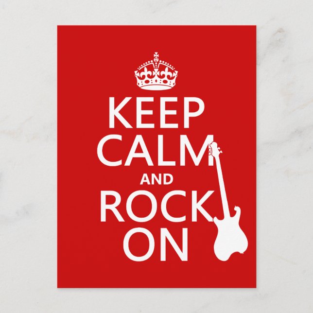 Behalt Calm and Rock On (Gitarre) (beliebige Farbe Postkarte (Vorderseite)