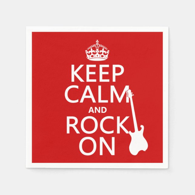 Behalt Calm and Rock On (Gitarre) (beliebige Farbe Serviette (Vorderseite)
