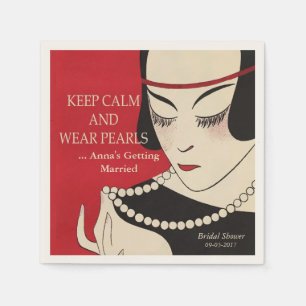 Behalt Calm and Wear Pearls Deko Dusche Napkins Serviette