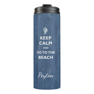 Behalt Calm Beach Muschel Blue Wood Name Therm Tum Thermosbecher