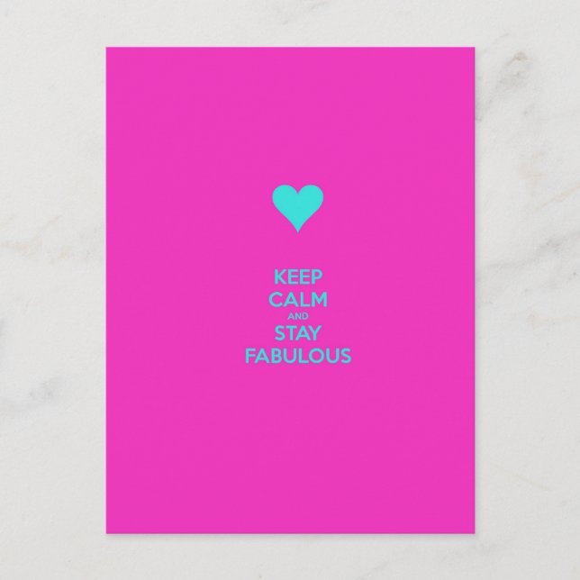 Behalt Calm & Bleibe Fabulous Postkarte (Vorderseite)