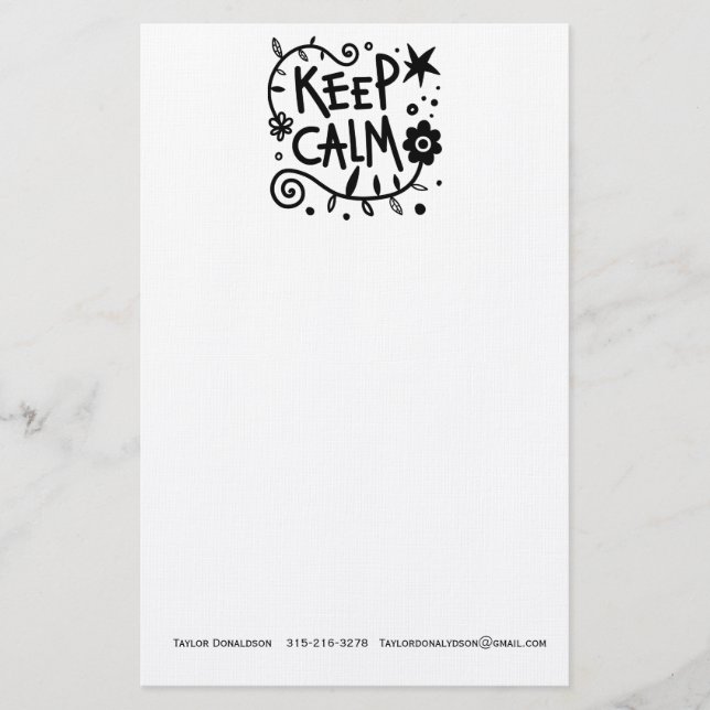 Behalt Calm Briefpapier (Vorderseite)