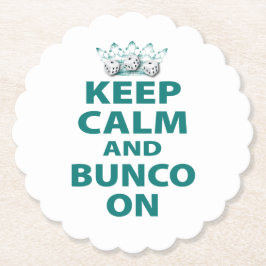 Behalt Calm Bunco auf Retro Funny Dice Blau Untersetzer