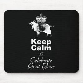 Behalt Calm Celebrate Goat Year Black Mouse Pad Mousepad