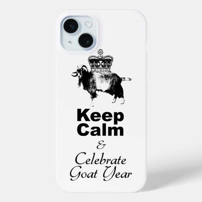 Behalt Calm Celebrate Goat Year White iPhone Case (Rückseite)