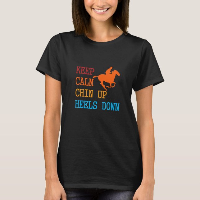 Behalt Calm Chin Auf Heelsen Abends Sonnenanbetung T-Shirt (Vorderseite)