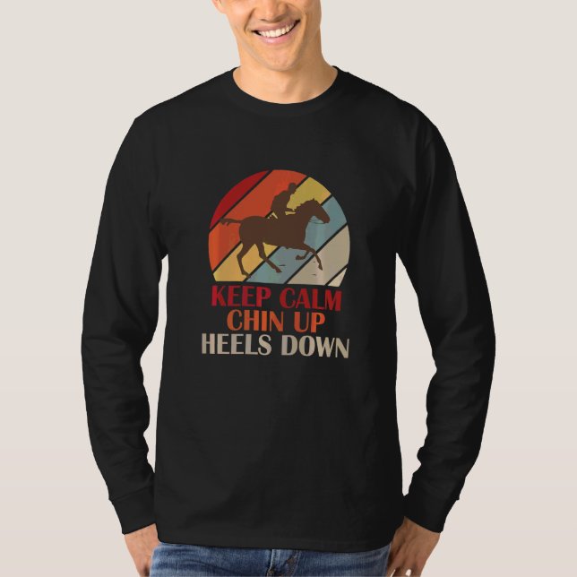 Behalt Calm Chin Auf Heelsen Abends Sonnenanbetung T-Shirt (Vorderseite)