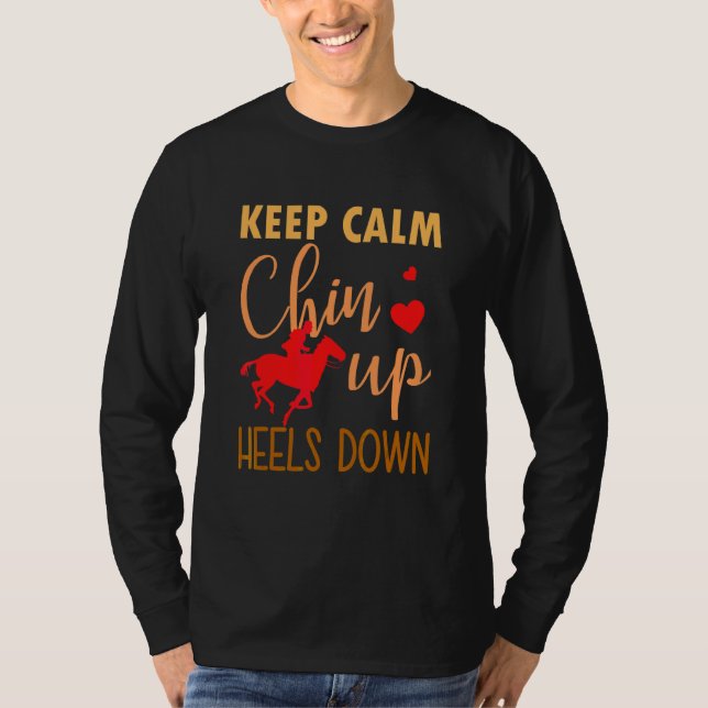 Behalt Calm Chin Auf Heelsen Abends Sonnenanbetung T-Shirt (Vorderseite)