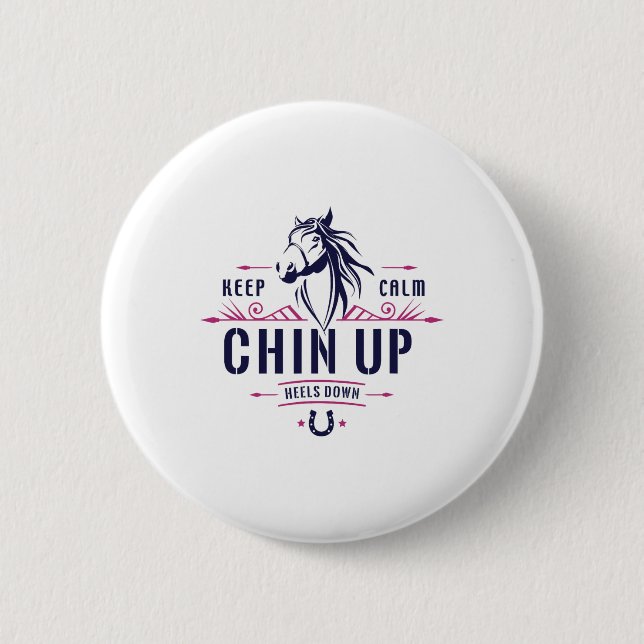 Behalt Calm Chin Up Heelse Reiten - Ho Button (Vorderseite)