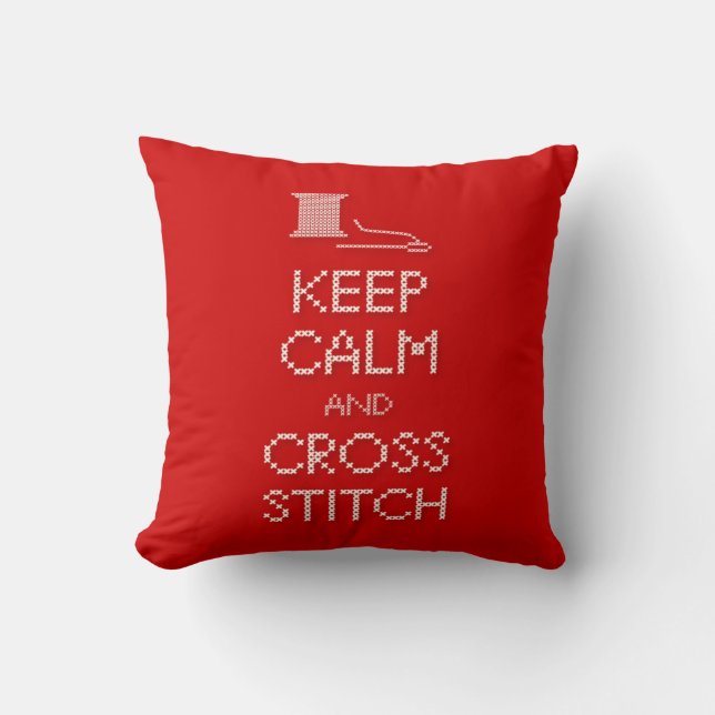 Behalt Calm Cross Stitch Kissen (Vorderseite)