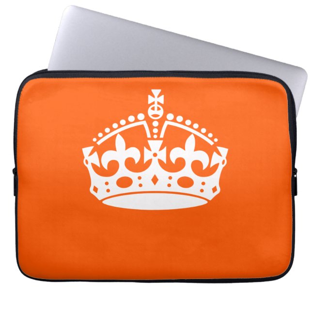 BEHALT CALM CROWN auf Orange Customizing Dies! Laptopschutzhülle (Vorderseite)