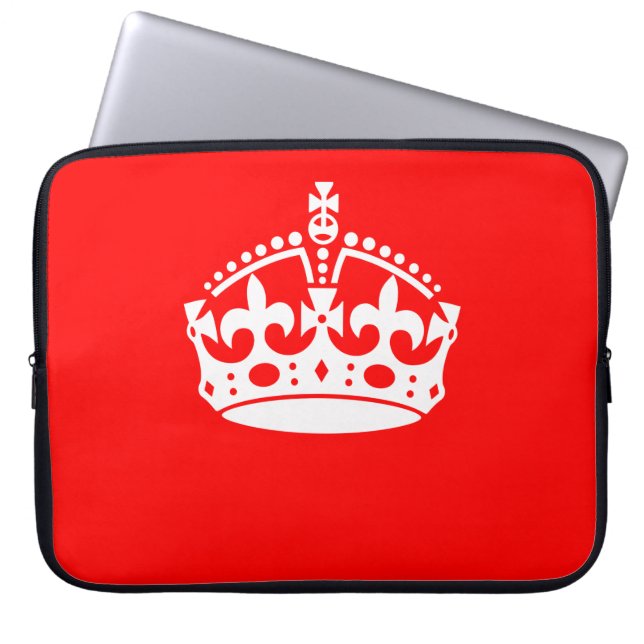 BEHALT CALM CROWN auf Red Customize This! Laptopschutzhülle (Vorderseite)