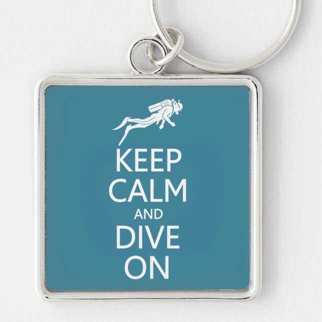 Behalt Calm & Dive On Custom Color Key Chain Schlüsselanhänger (Vorne)