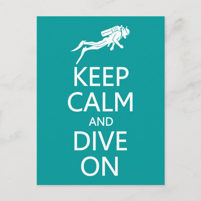 Behalt Calm & Dive On Custom Color Postcard Postkarte (Vorderseite)