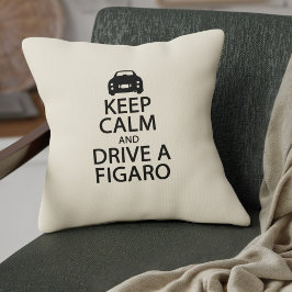 Behalt Calm Drive a Figaro Auto Funny Black and Cr Kissen