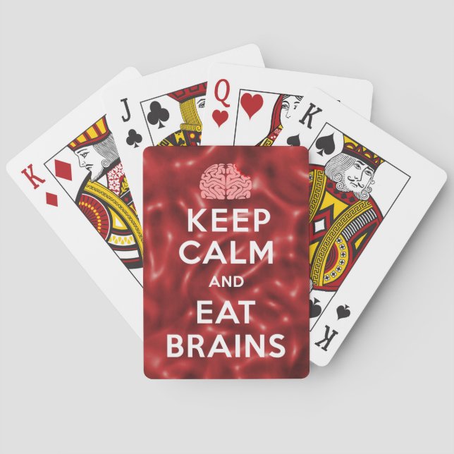 Behalt Calm Eat Brains Spielkarten (Rückseite)