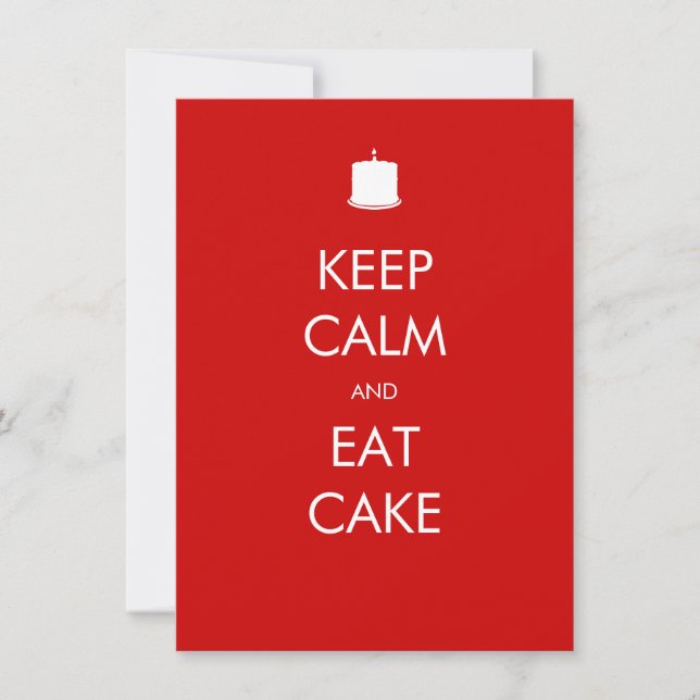 Behalt Calm Eat Cake 50. Geburtstag Einladung (Vorderseite)