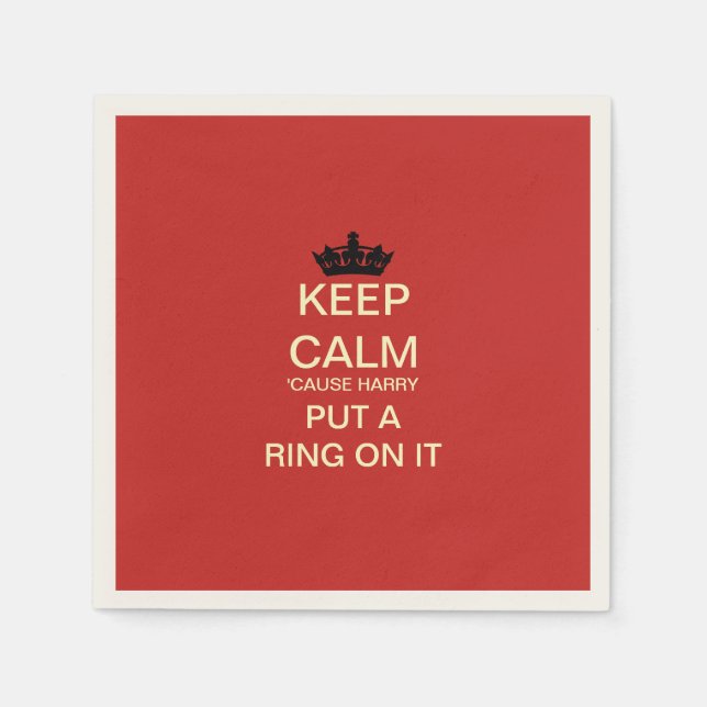 BEHALT CALM Funny Harry & Meghan Paper Party Napki Serviette (Vorderseite)