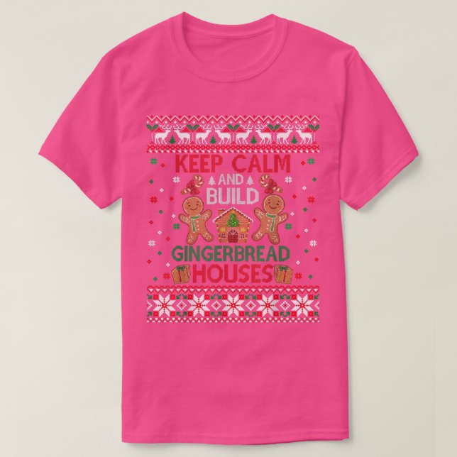 Behalt Calm Gingerbread Houses Baking Ugy Weihnach T-Shirt (Design vorne)