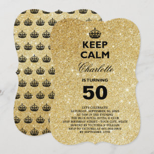 Behalt Calm Glitzer Milestone Geburtstagsparty Ein Einladung