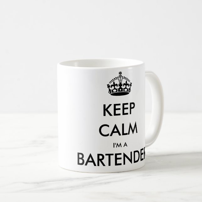 BEHALT CALM I BIN BARKEEPER KAFFEETASSE (VorderseiteRechts)