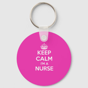 BEHALT CALM I BIN EIN KRANKENPINK NURSING GIFT SCHLÜSSELANHÄNGER