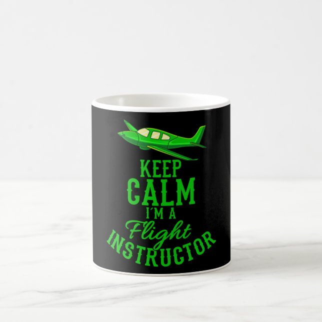 Behalt Calm I bin Fluglehrer Funny Aviation Kaffeetasse (Mittel)