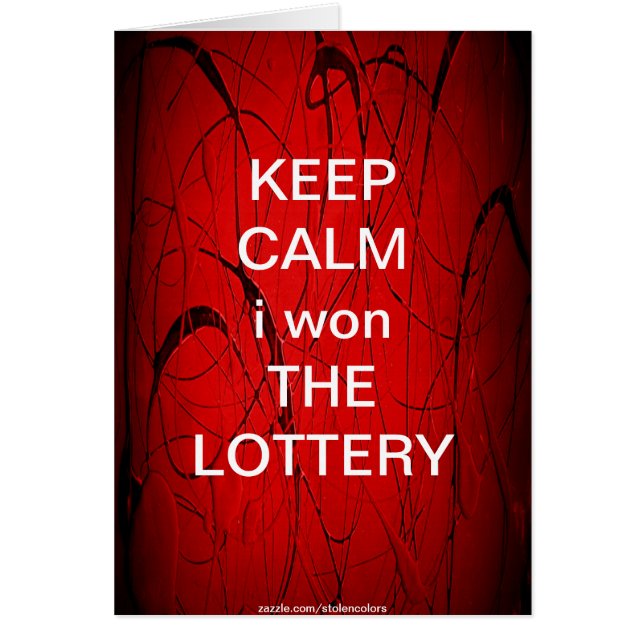 BEHALT CALM i gewann DIE LOTTERY (Vorne)
