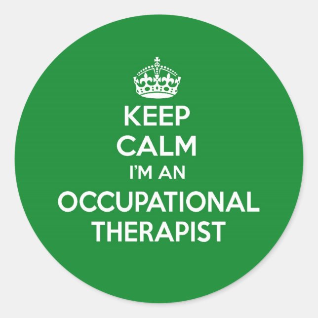 BEHALT CALM I IST EINE BERUFSTHERAPIE MIT GIFT RUNDER AUFKLEBER (Vorderseite)