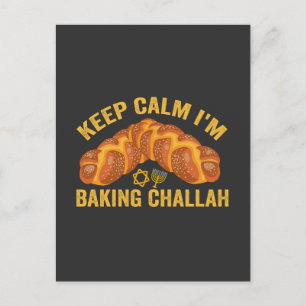 Behalt Calm ich brasse Challah Funny Hanukkah Postkarte