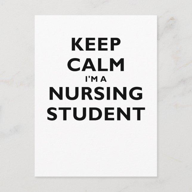 Behalt Calm Im a Nursing Student Postkarte (Vorderseite)