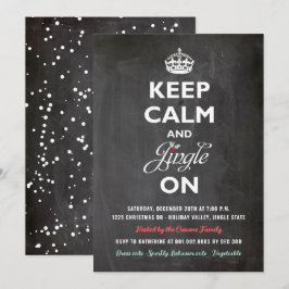 Behalt Calm & Jingle auf Rustic Holiday Party Einl Einladung