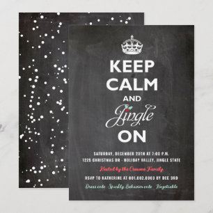 Behalt Calm & Jingle auf Rustic Holiday Party Einl Einladung