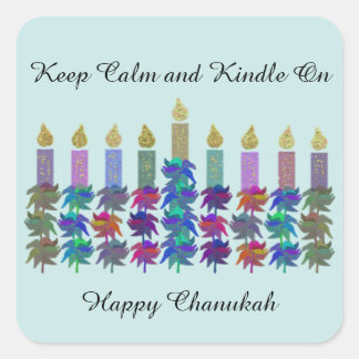 Behalt Calm Kindle auf Chanukah Quadratischer Aufkleber