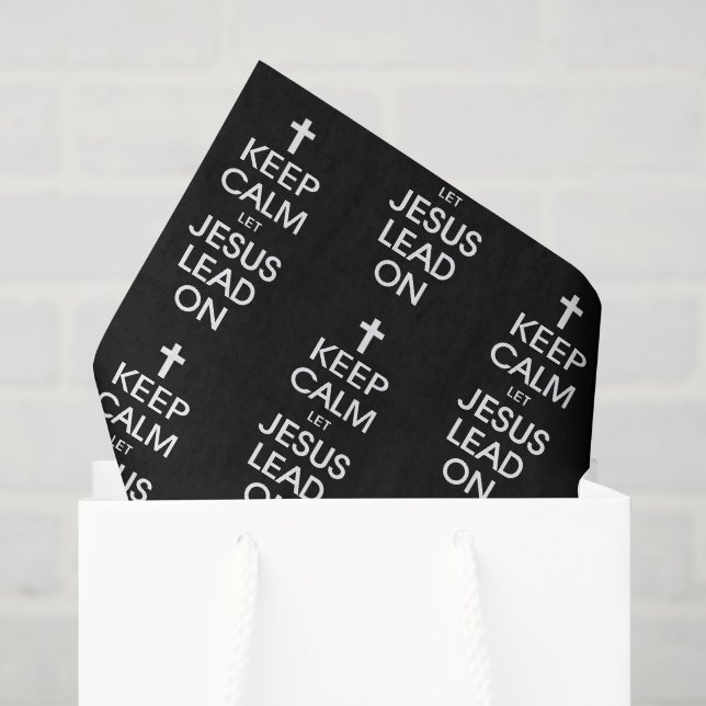 Behalt Calm Lass Jesus Lead On - Christlich Religi Seidenpapier (Geschenktüte)
