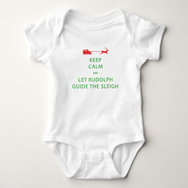 Behalt Calm Lass Rudolph Guide Sleigh Baby Strampler (Vorderseite)