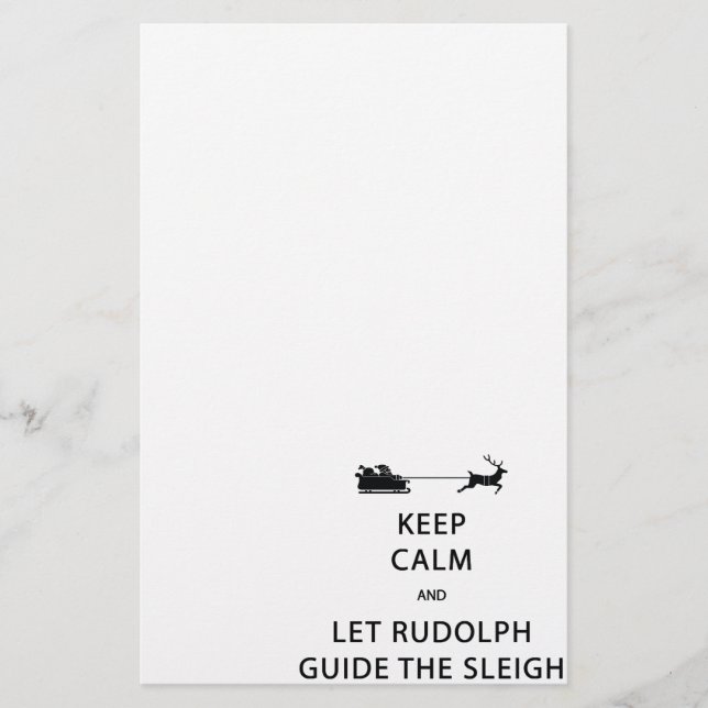 Behalt Calm Lass Rudolph Guide Sleigh Briefpapier (Vorderseite)
