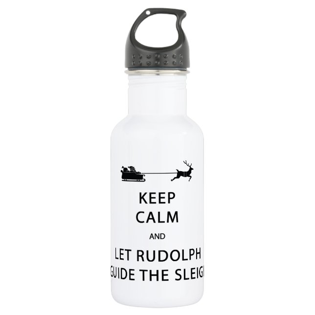 Behalt Calm Lass Rudolph Guide Sleigh Edelstahlflasche (Vorderseite)