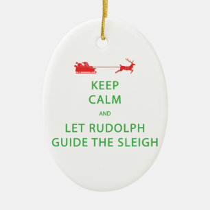 Behalt Calm Lass Rudolph Guide Sleigh Keramik Ornament