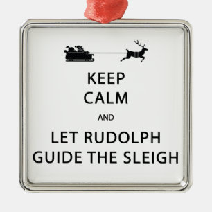 Behalt Calm Lass Rudolph Guide Sleigh Silbernes Ornament