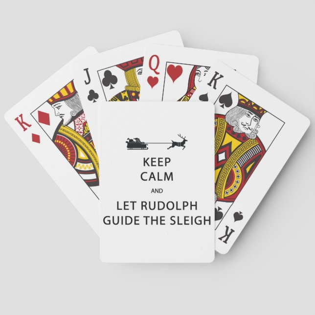 Behalt Calm Lass Rudolph Guide Sleigh Spielkarten (Rückseite)