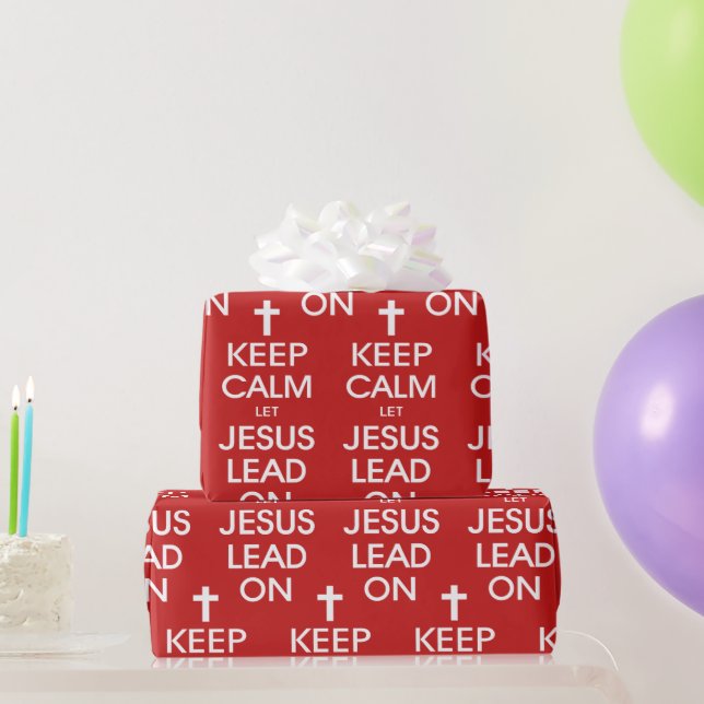 Behalt Calm Ließ Jesus führen auf Christlichen Chr Geschenkpapier (Partygeschenke)