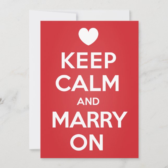 Behalt Calm Marry auf Save the Date Einladung (Vorderseite)